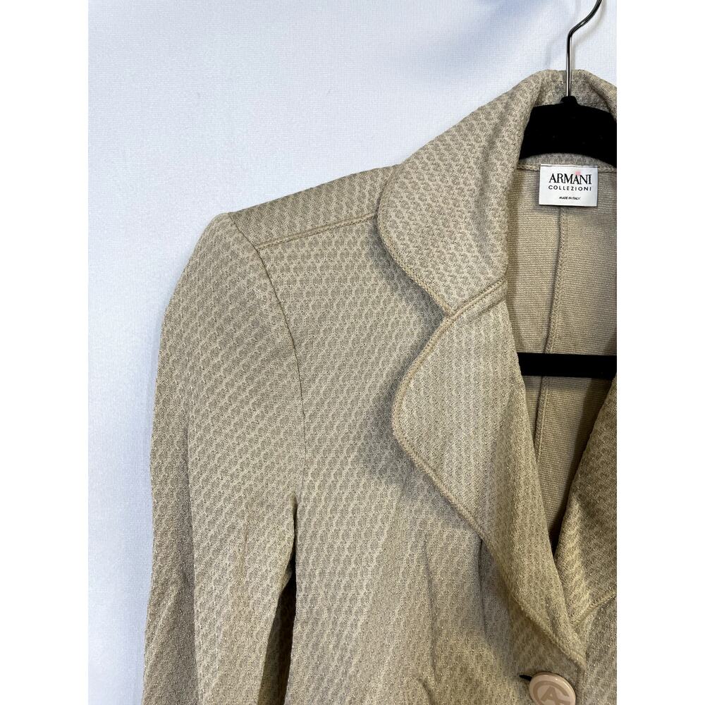 ARMANI COLLEZIONI Single Breasted Formal Fitted Blazer Light Tan Women's XS - Picture 3 of 8
